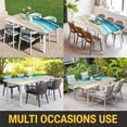 thumbnail image 5 of Teal Gradient Ocean Table Cloths for 6 Foot Rectangle Tables, Ombre Watercolor Coastal Beach Waves Patio Waterproof Elastic Fitted Tablecloths, Washable Rectangular Table Cover for Camping, 5 of 8