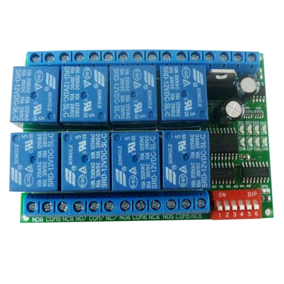 12V 8CH RS485 Relais Modbus RTU Protocole Port Série Commutateur de Commande à Distance pour Carte de Contrôle PLC