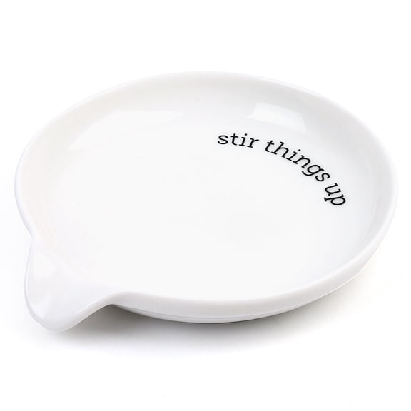 LotFancy Spoon Rest, Ceramic Spoon Holder, 5.2 in, White