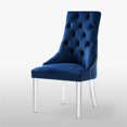 thumbnail image 3 of Posh Living Chaise de Salle à Manger en Velours Acrylique Set de 2 - Navy, 3 of 9