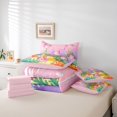 thumbnail image 6 of Manfei Cute Axolotl 7-Piece Twin Bedding,Monogrammed T Print Bedding Comforter Set,Pink,Pink Reversible, 6 of 7