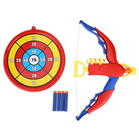 Yosoo Kids Archery Toy Set,Children Archery Bow and Arrow Toy Set with Plastic Bow + Score Target + 4pcs EVA Soft Bullets for Outdoor Garden Fun (Best Bow And Arrow Games)
