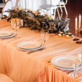 thumbnail image 2 of HolidayIdeas Black 8ft Rectangle Spandex Tablecloth 2 Pack Fitted Stretch Table Skirts 30x96 Inch, Ruffle Design Wrinkle-Free Polyester Table Cover f, 2 of 6