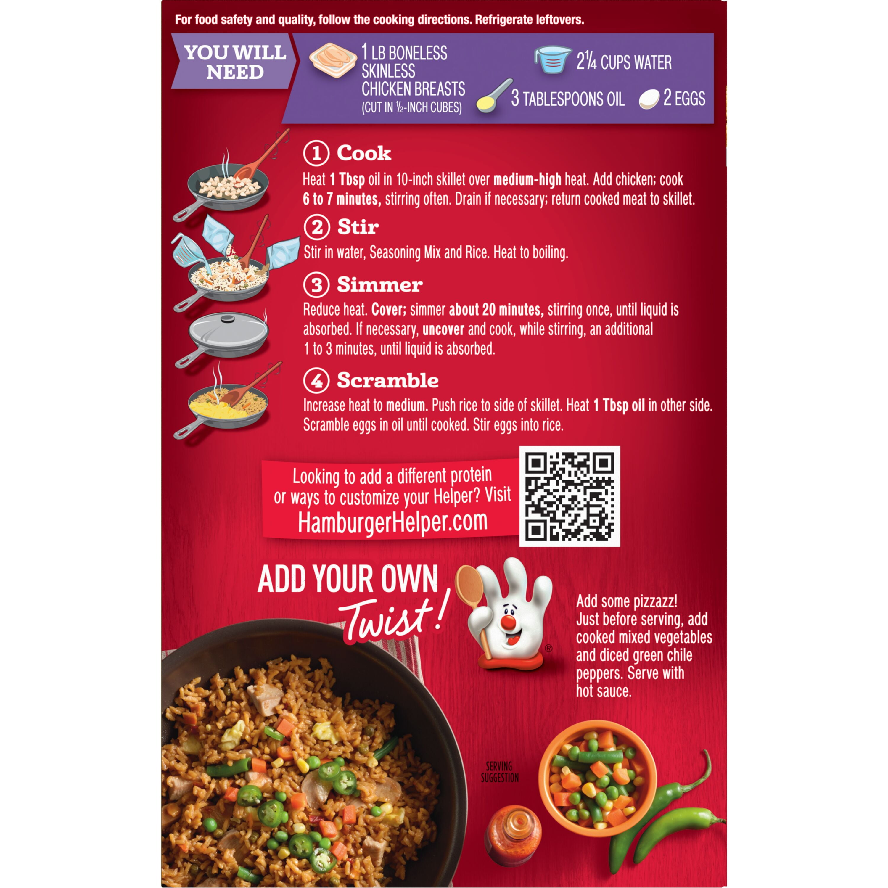 (8 pack) Chicken Helper Chicken Fried Rice Made with Real Vegetables, 7 Ounces Box