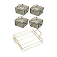 thumbnail image 4 of Bandeja para frutos secos, caja de almacenamiento de alimentos, organizador fácil de limpiar, plato para bocadillos dividido para Gris con 4 rejillas, 4 of 9