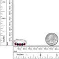 thumbnail image 3 of Gem Stone King 925 Sterling Silver Red Created Ruby and Black Onyx Wedding Band Ring for Women (1.01 Cttw, Round 3.5MM, Gemstone July Birthstone, Size 9), 3 of 4