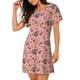 thumbnail image 2 of Easygdp Retro 70s 60s Hippie Flower Camisón de manga corta para mujer, informal, estampado, 2 of 6
