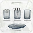 thumbnail image 3 of CERBIOR Bathroom Accessories Set, 4 Pcs Glass Bathroom Accessories Sets Complete w/Soap Dispenser, Soap Dish ,Toothbrush Holder,Tumbler, Bathroom Decor, Gift for Home Apartment, Silver Grey, 3 of 9