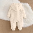 thumbnail image 6 of Kezqiaxn Infant Girl Clothes Winter Warm Hooded Romper Cute Bear Ears Long Sleeve Jumpsuits with Zipper Newborn Onesies 0-18Months, 6 of 10
