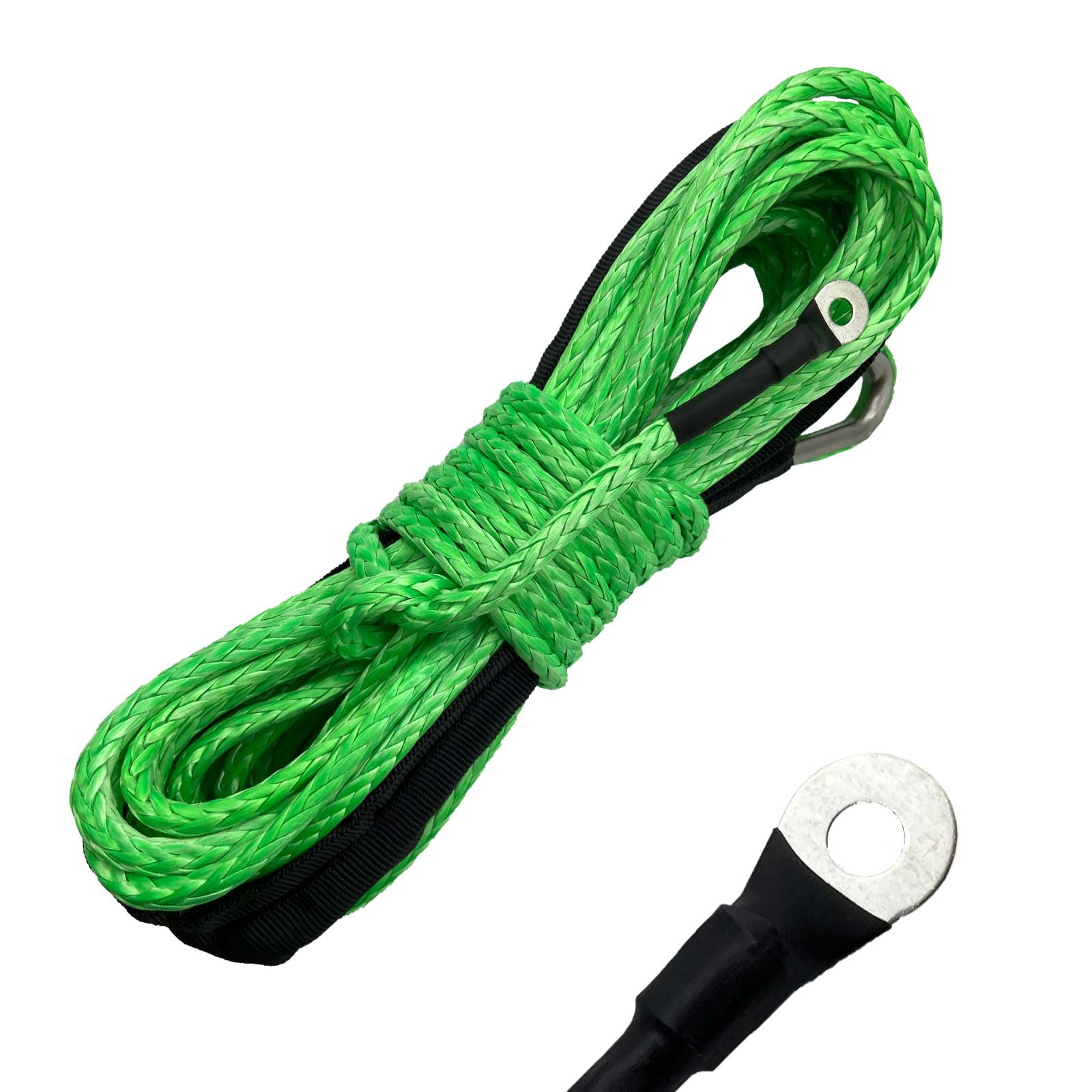 Synthetic Winch Rope 5/16 Inch x 50 ft 10500LBs with Black Protecing