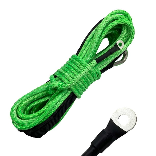 Synthetic Winch Rope 5/16 Inch x 50 ft 10500LBs with Black Protecing