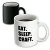 3dRose Eat Sleep Craft - passionate about crafting - crafter crafty hobby, Magic Transforming Mug, 11oz