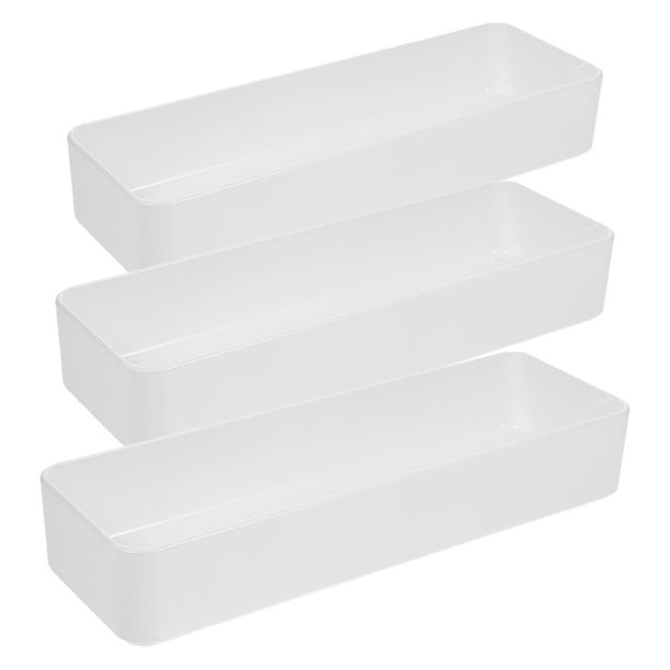 Organizador de cajones estrechos, cajas organizadoras de cajones de escritorio, organizadores de cajones de tocador de plástico, bandejas, 3 uds.