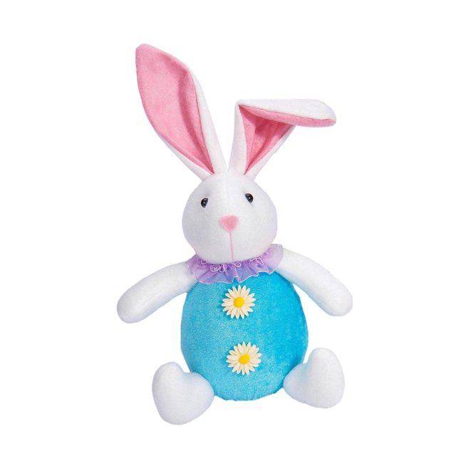 de Pascua, animales de peluche, muñeco de conejo de peluche, adorables juguetes de peluche luminosos suaves para el Festival de Pascua, niños Azul