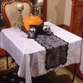thumbnail image 4 of Cheers.US 2Pcs 183x33cm Halloween Table Runner, Black Lace Spider Web Table Runner for Halloween Table Decoration, Dinner Party Scary Nights Supplies, 4 of 7