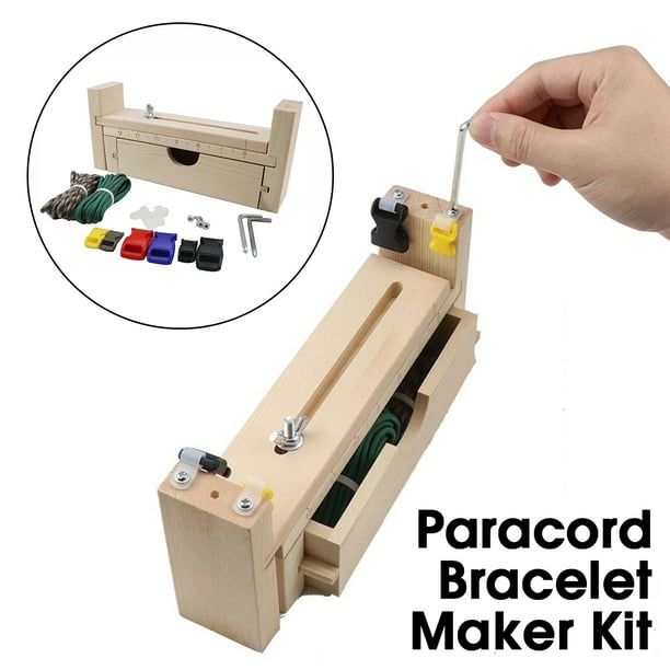 DIY Bracelet Maker Wood Paracord Jig Bracelet Maker Knitting Tool  Adjustable Wristband Weaving Braiding Device 