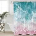 thumbnail image 2 of 60x72 Inch Shower Curtains for Bathroom Turquoise Pink Coastal Fabric Bath Curtain Decor Summer Beach Nautical Waterproof Restroom Curtains Shower Set Accessories with 12 Hooks 60 Inch, 2 of 6