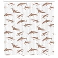 thumbnail image 2 of Ambesonne Sea Animals Shower Curtain, Print of Cartoon Sharks, 69"Wx70"L, Pale Chocolate, 2 of 4
