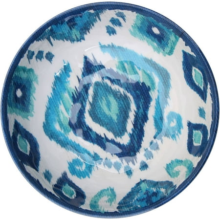 Blue Bowl Set - Better Homes & Gardens Outdoor Melamine Ikat Serve Bowl, Blue, Set of 2