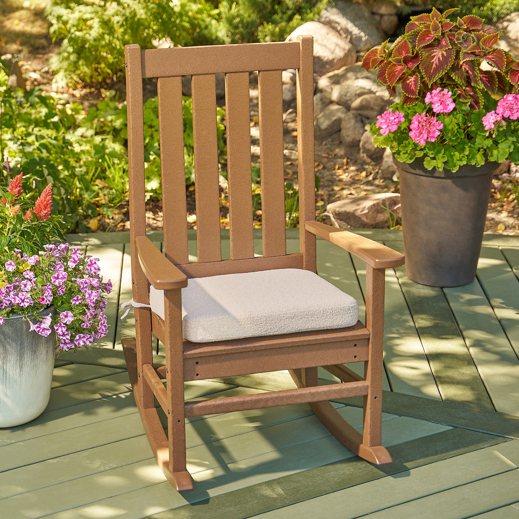 Better Homes & Gardens 19 in x 18 in Outdoor Seat Pad Cushion, 1-Piece, Cream Boucle
