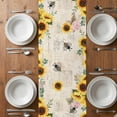 thumbnail image 6 of Yellow Gnomes Table Runner - 70 Inch Long, Kitchen Dining Table Runner Dresser Scarves, Sunflower Floral Bee Vintage Farmhouse Decor for Coffee Tables Wedding Party Banquet, 6 of 8