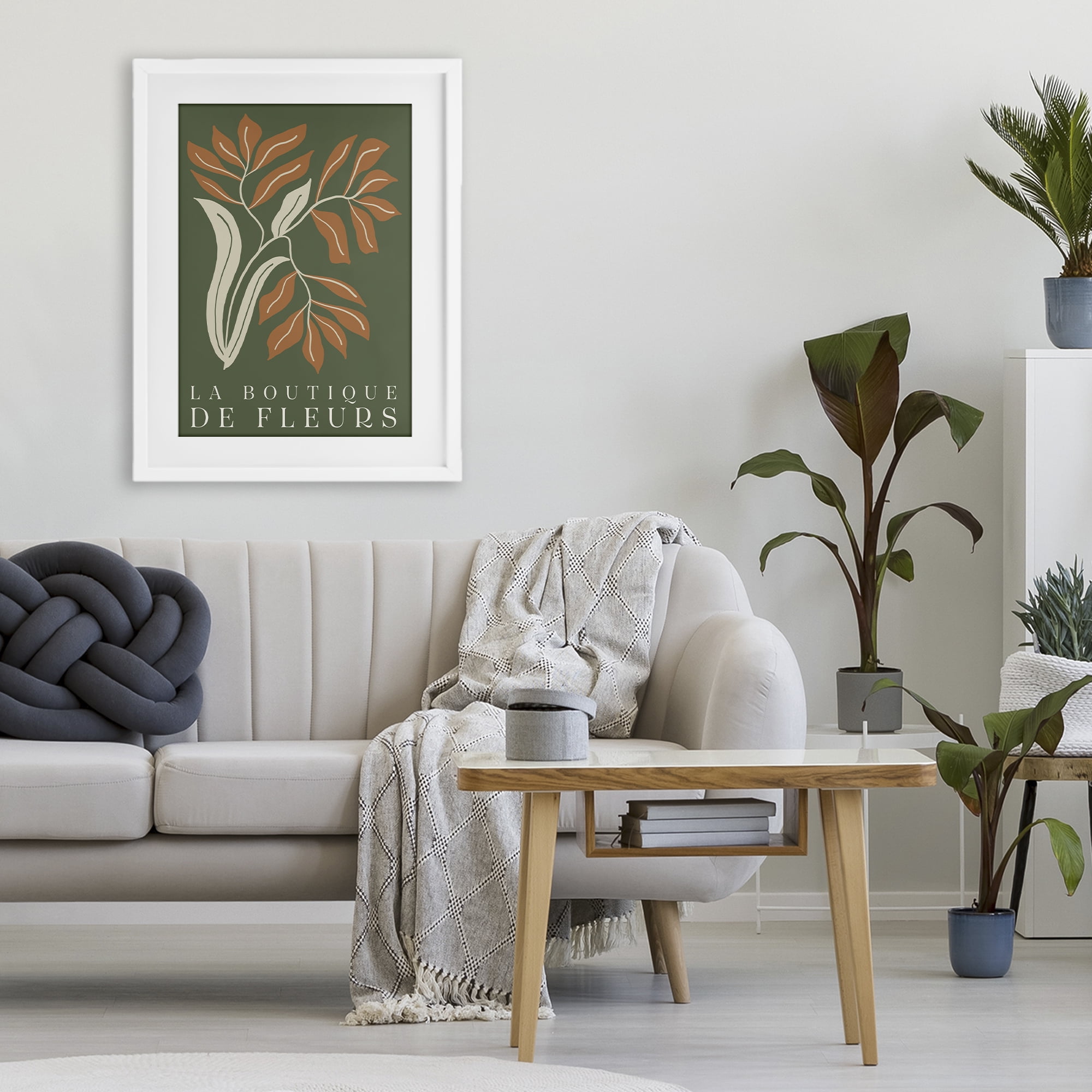 Stupell Industries Flower Shop Midcentury Minimal White Framed Print Under Glass, design by Emily Navas