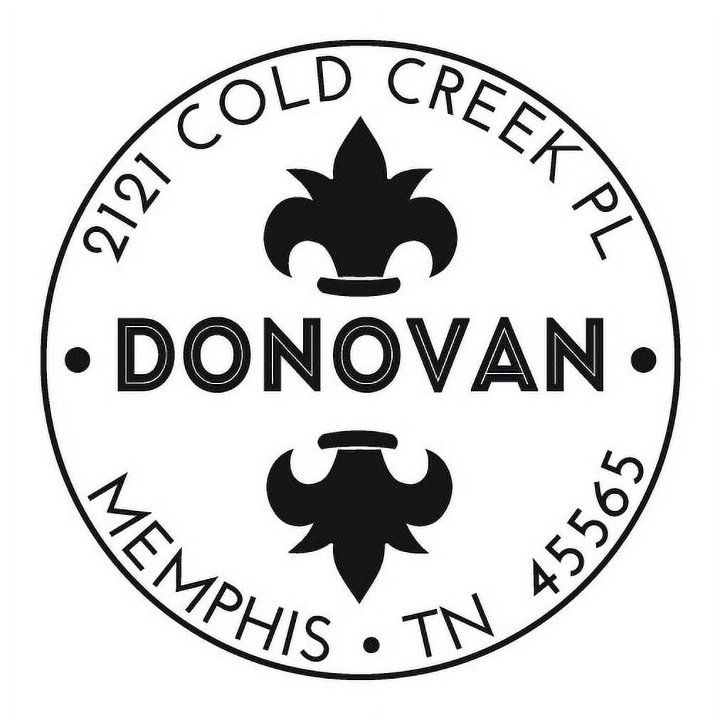 Personalized Round Self-Inking Rubber Stamp - The Donovan Circle