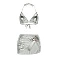 thumbnail image 4 of Enjoytime Womens Bathing Suits Solid Color Halter Tummy Control Bikini Set 2026 Summer Modest 2 Piece Swimsuit, 4 of 8