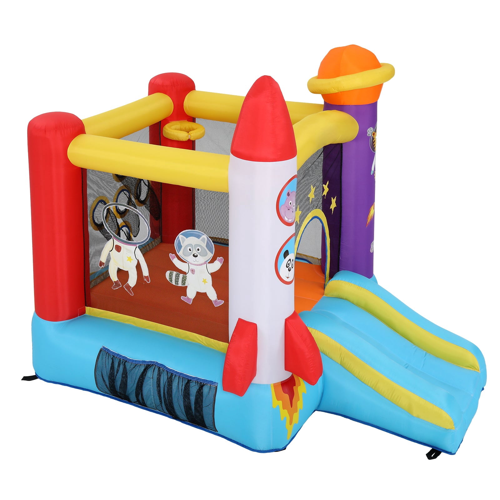 Funcid Inflatable Bounce, Rocket & Castle Bounce House with Slide, for Kids with 370W Blower, Bouncy House Jump House Outdoor 106"x71"x83"