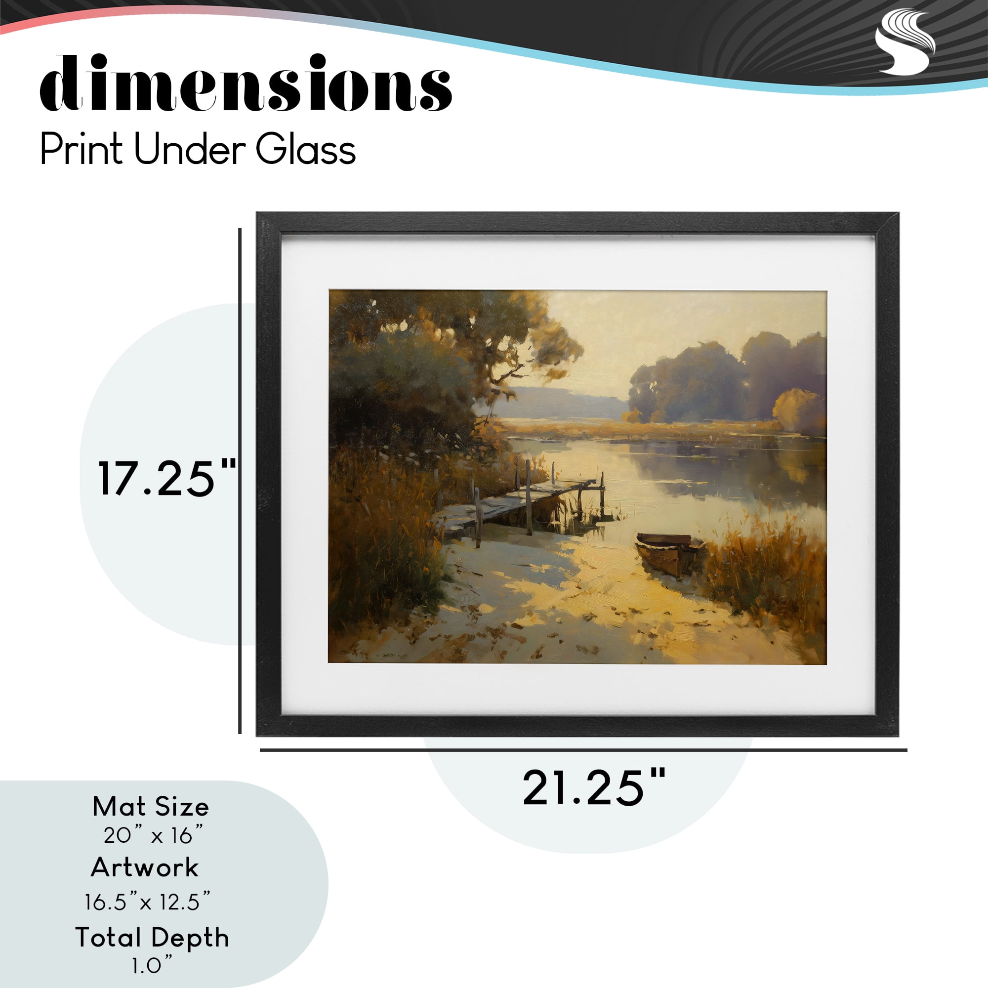 Golden Hour in Autumn Black Framed Print Under Glass, design by Arlington Prints