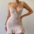 thumbnail image 2 of AMERTEER Nouvelle Mode Féminine Robe Mini à Bretelles Spaghetti Florale Robe d'Été Décontractée, 2 of 7