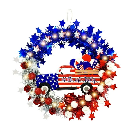 

TUTUnaumb 2023 Independence Day Garland American Independence Day Garland Door Pendant Handicrafts Flower Patriotic Decoration Signs Memorial Day Centerpieces Sign 4th of July Party Decor-B