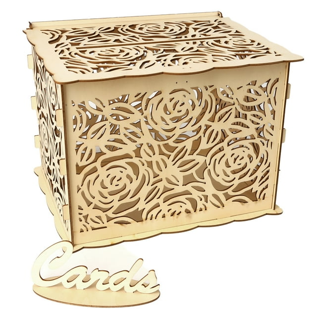 Yuarrent Caja de tarjeta de boda elegante tarjeta DIY reutilizable personalizado plegable sobre cajas de tarjetas de regalo para recepción de boda fiesta Kits de decoración para fiestas JM01372 Yuarrent HA011943-05