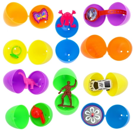 Prefilled Easter Eggs with Assorted Toys Easter Eggs Filled Basket Stuffers Egg Hunt Party Favors Classroom Prize Supplies