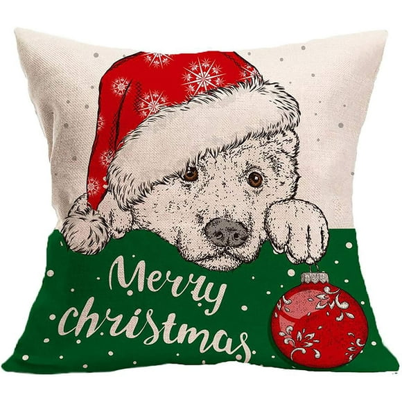 Christmas Decorative Pillow Cover Case, 18x18 Inches Winter Holiday Sofa Pillow Cushion Cover, Christmas Throw Pillowcase Covers, 18x18 Inches, Zippered Pillowcase