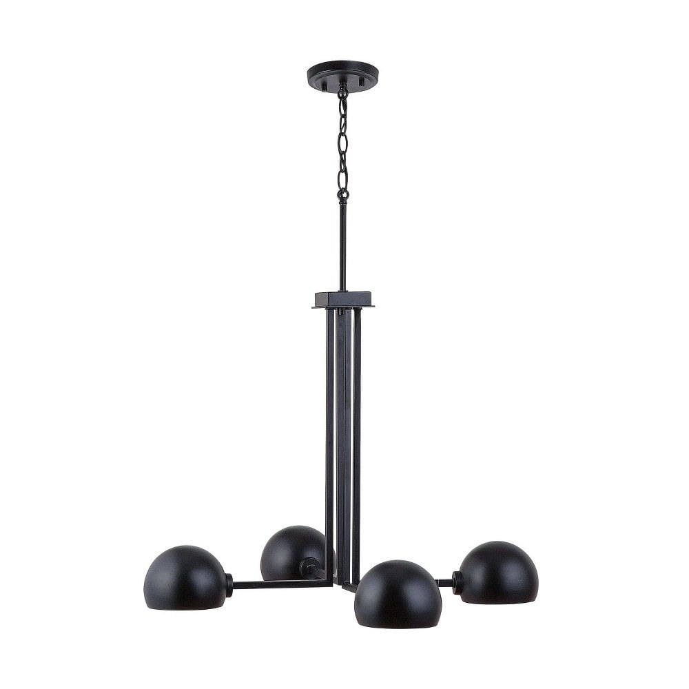 Chandelier 4 Light Matte Black Metal     -Traditional Installation Capital Lighting 433141Mb