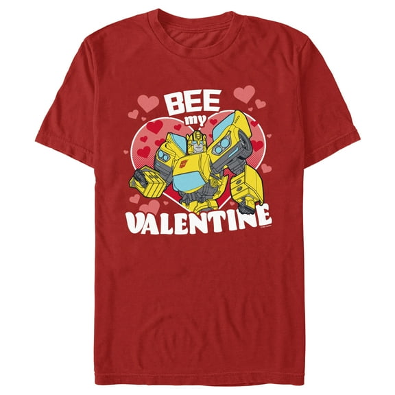 Men's Transformers Bumblebee Bee My Valentine  Graphic Tee Red 3X Large