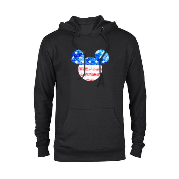Disney Mickey Mouse American Flag Tie Dye - Pullover Hoodie for Adults - Customized-Black