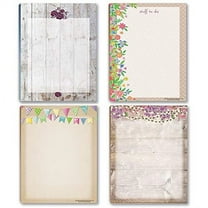 Rustic Notepads - 4 Assorted Notepds - 50 Sheets Per Pad 4.25x5.5 inches (Rustic
