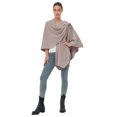 thumbnail image 6 of PULI Womens Large Cross Front Poncho Sweater Wrap Topper Knitted Elegant Shawls Cape, 6 of 7