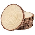 thumbnail image 1 of PINGEUI 6 Piece 9-10 Inch Natural Wood Slices, Unfinished Natural Wood Tree Slices with Bark, Large Round Tree Wood Discs Wooden Circles Tree Bark Slice for Crafts, 1 of 5