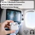 thumbnail image 3 of TRAVEL DEPOT Airplane Bluetooth Transmitter Receiver for 2 Compatible w/AirPods Wireless Headphones, HD Display Low Latency 3.5mm AUX Jack 5.3 Bluetooth Audio Adapter for TV, Flying, Car, Gym, Stereo, 3 of 10