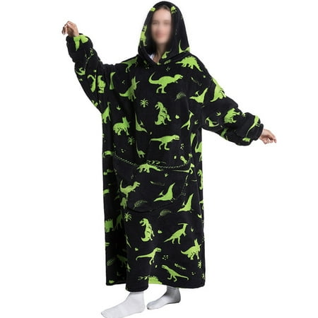 

Beiwei Women Nightwear Long Sleeve Pajama Animal Print Lounge Sleepwear Fuzzy Fleece Nightdress Sleep Dress Two-color Dinosaur Print