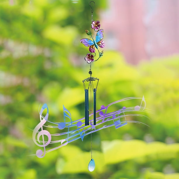 Campanas de viento para exteriores en liquidación, campanas de viento de tubo de aluminio con forma de mariposa y gancho en forma de S, decoración de jardín, regalo de inauguración de la casa.