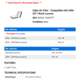thumbnail image 2 of Cabin Air Filter - Compatible with 2006 - 2011 Buick Lucerne 2007 2008 2009 2010, 2 of 2