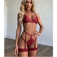 thumbnail image 3 of Conjunto de lencería sexy para dama con intrincados detalles de encaje cruzado, 3 of 5