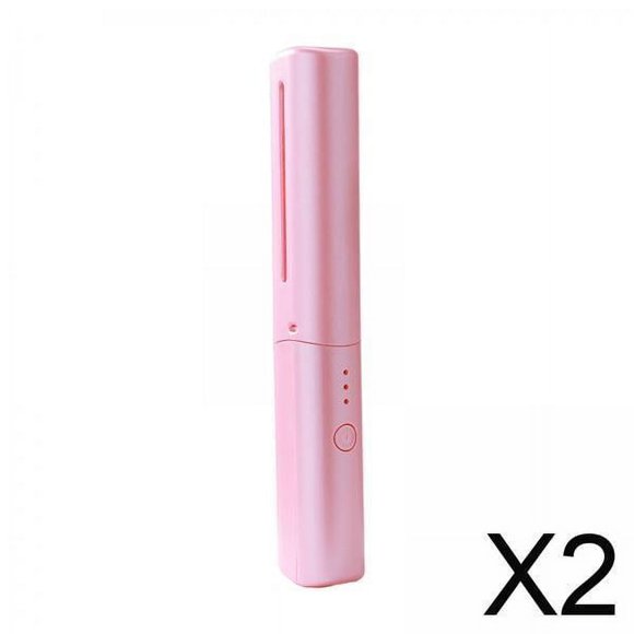 2 Cepillos Alisadores De Pelo Inalámbricos Para El Hogar Y Mujeres, Color Rosa