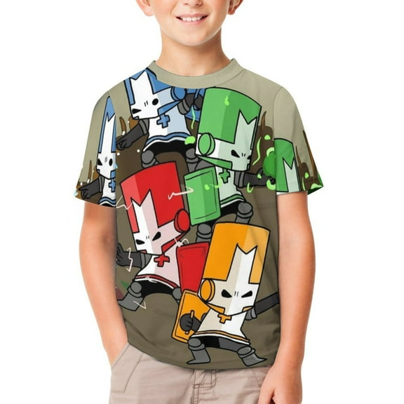 Castle Crashers Unisex T-Shirt for Boys Girls Short Sleeve Sports Top Breathable Blouse 3D Prints Tee Shirts Casual Children Clothing 100CM