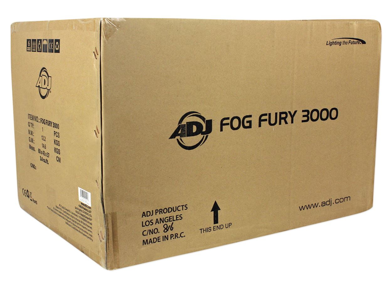 American DJ Fog Fury 3000w DMX Fog Machine With Wired Remote+Battery Par Light