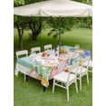 thumbnail image 3 of Cute Easter Bunny Outdoor Tablecloth - 60x102 Inch Rectangle Dining Table Cover, Eucalyptus Leaves Colorful Eggs Wooden Waterproof Outdoor Table Cloth with Umbrella Hole & Zipper for Picnic/Patio, 3 of 7